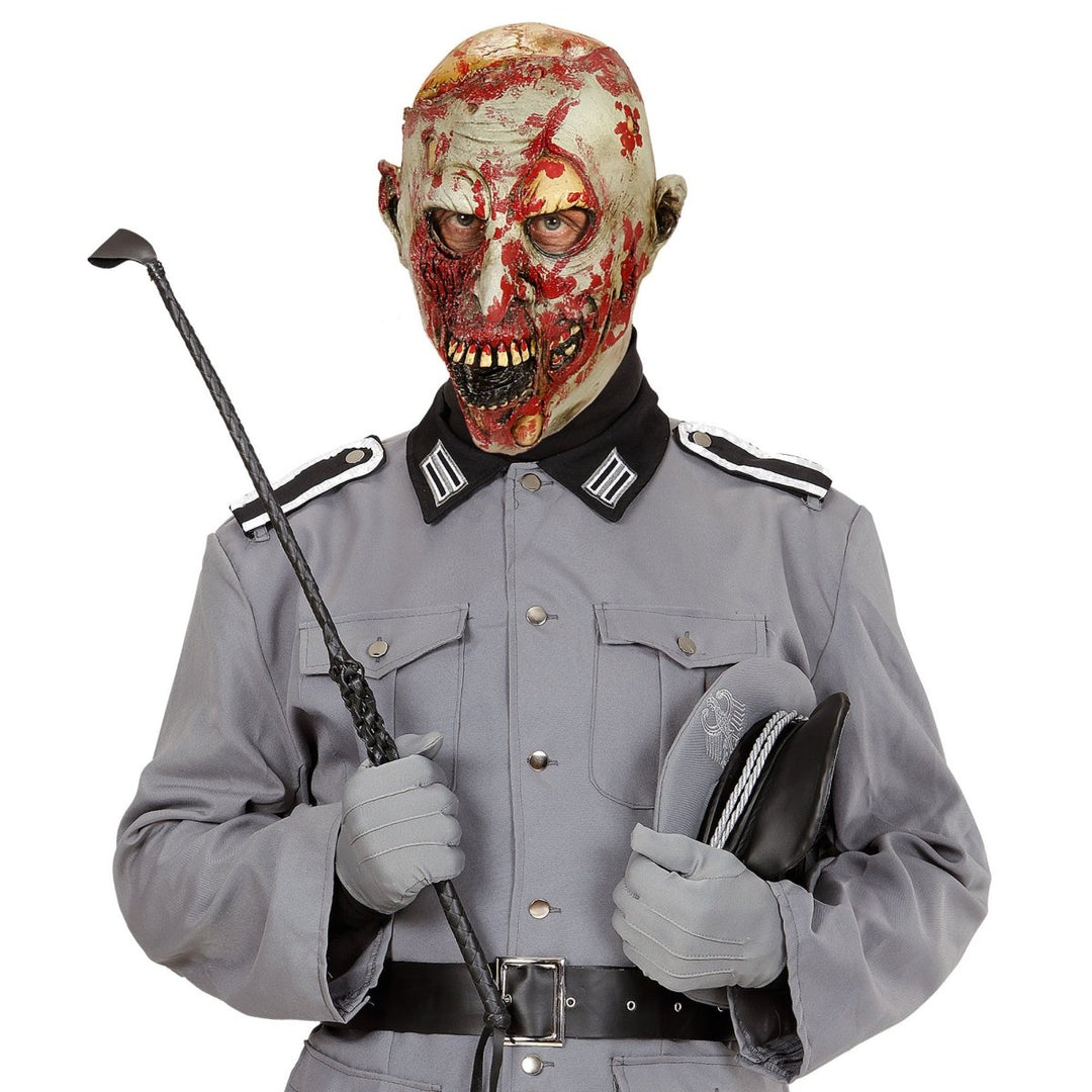 Zombie Maske Halloween | Blutige beige-rote Gruselmaske für Zombie-Kostüme, Horror-Partys und Mottopartys