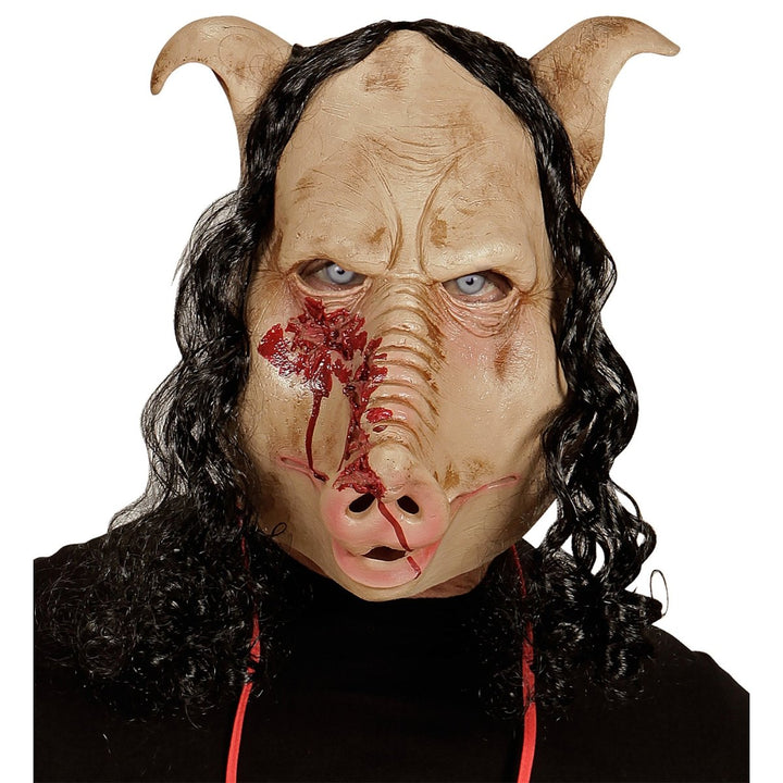 Schweinemaske Halloween | Beige Tiermaske für Erwachsene und ältere Kinder für Halloween- und Mottopartys