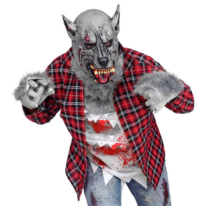 Werwolf Maske Halloween | Graue Horror-Maske für Werwolf-Kostüme, Halloween-Partys und gruselige Mottopartys