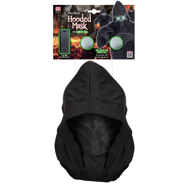 Halloween Maske mit grünem Licht | Leuchtende Gruselmaske für Halloween, Horrorparty, Karneval und düstere Mottopartys