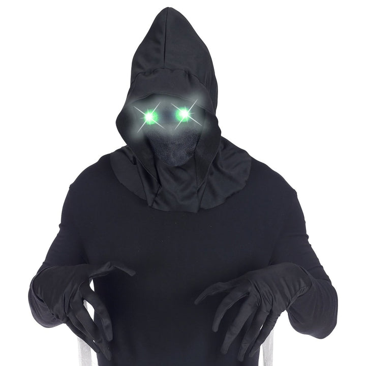 Halloween Maske mit grünem Licht | Leuchtende Gruselmaske für Halloween, Horrorparty, Karneval und düstere Mottopartys