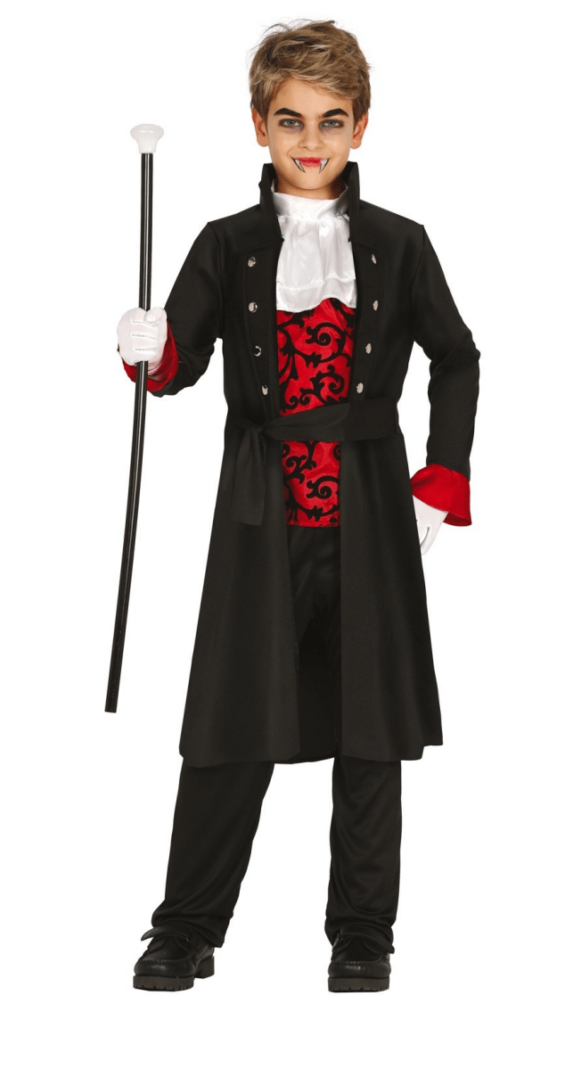 Vampir Kostüm Kinder | Halloween-Kostüm mit Hemd, Jacke und Hose für Halloween-Partys und Mottopartys