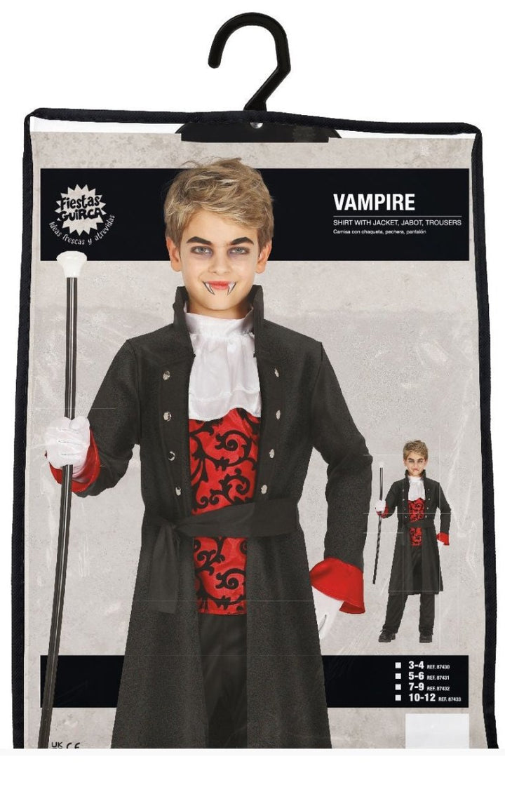 Vampir Kostüm Kinder | Halloween-Kostüm mit Hemd, Jacke und Hose für Halloween-Partys und Mottopartys