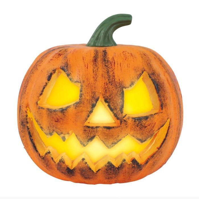 Halloween Kürbis Deko 20 cm | Leichter Deko-Kürbis aus Schaumstoff für Tisch, Fensterbank und Halloween-Partys