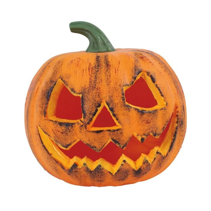 Halloween Kürbis Deko 20 cm | Leichter Deko-Kürbis aus Schaumstoff für Tisch, Fensterbank und Halloween-Partys