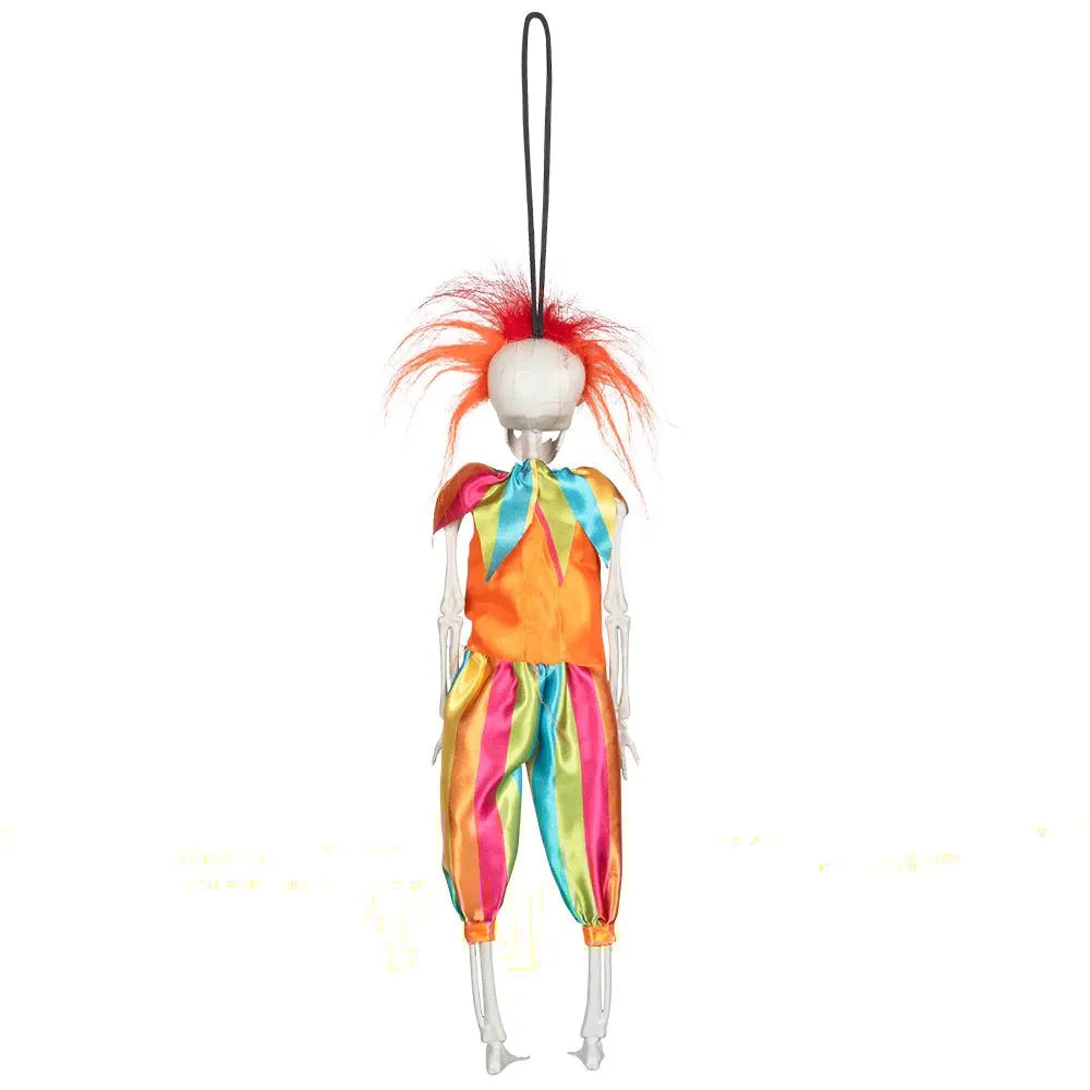 Halloween Clown Skelett 40 cm | Gruselige Hängepuppe als Horror-Dekoration für Spukhaus und Halloween-Party