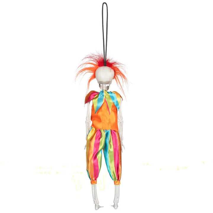 Halloween Clown Skelett 40 cm | Gruselige Hängepuppe als Horror-Dekoration für Spukhaus und Halloween-Party
