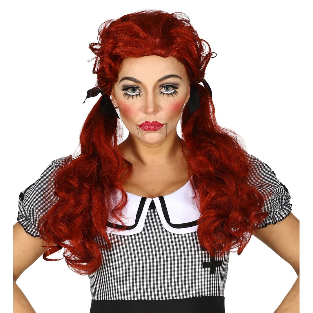 Halloween Puppen Perücke Rot | Killerpuppen Perücke für Horror Kostüm, Halloween, Karneval und gruselige Mottopartys