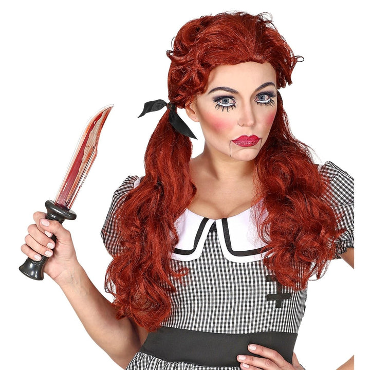 Halloween Puppen Perücke Rot | Killerpuppen Perücke für Horror Kostüm, Halloween, Karneval und gruselige Mottopartys