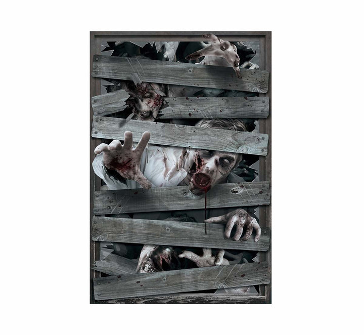 Halloween Fensterdekoration Zombie | Gruselige Fensterfolie 120 × 78 cm für Halloween-Deko im Innenbereich