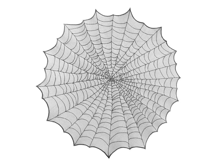 Halloween Spinnennetz Tischdecke 124 cm | Schwarze Tischdekoration mit Spinnennetz-Design für Halloween-Partys