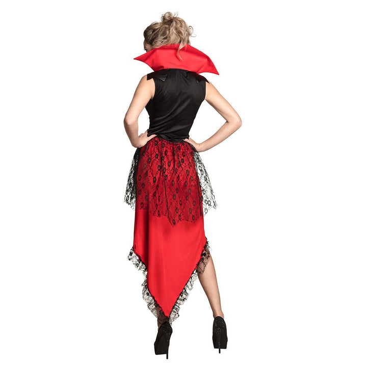 Vampir Kostüm Damen | Rotes Halloween-Kleid als blutrünstige Königin für Halloween- und Mottopartys