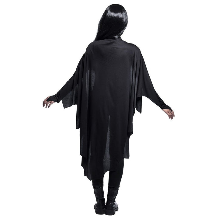 Halloween Fledermaus Umhang Schwarz 120 cm | Cape mit Kordelzug für Halloween, Vampir Kostüm, Karneval und Mottoparty