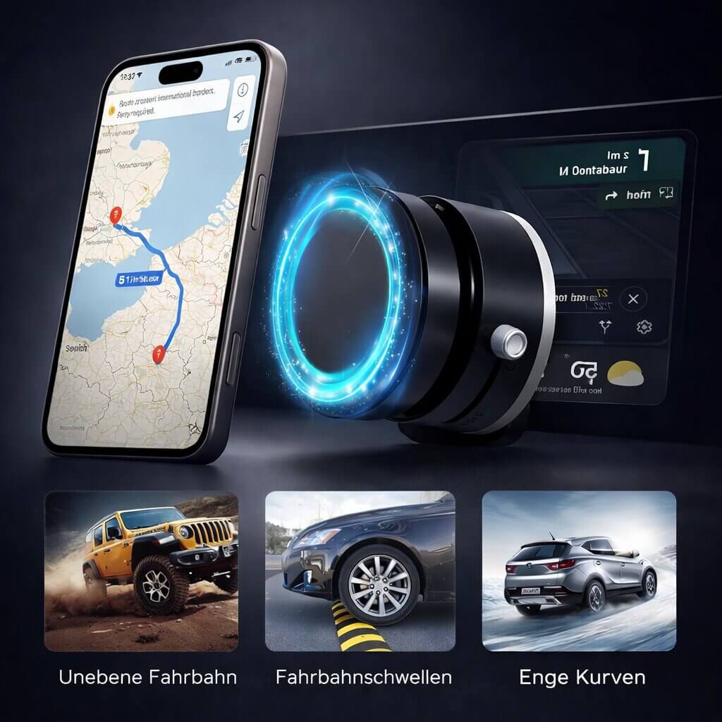Magnetische Handyhalterung Auto mit Vakuum-Saugnapf | 360° drehbar &amp; faltbar | Für glatte Flächen, Vantrel