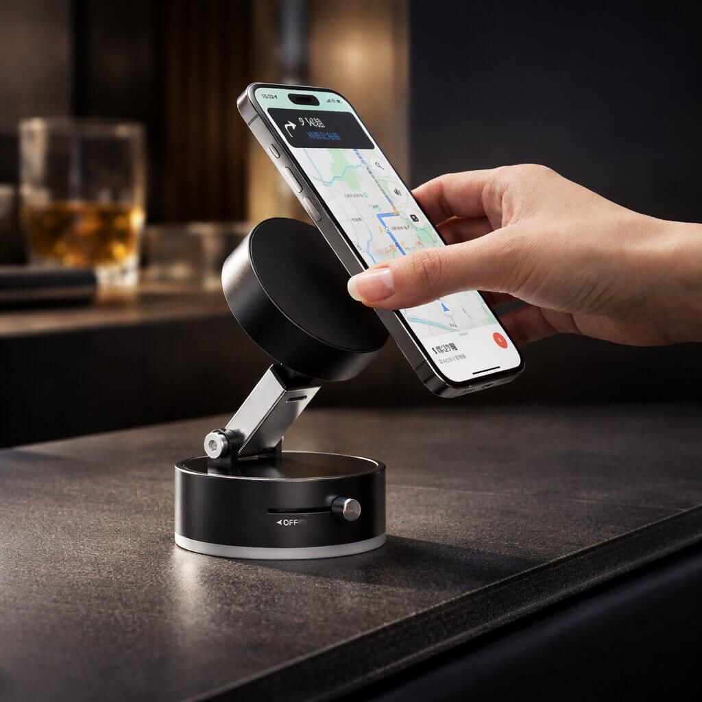 Magnetische Handyhalterung Auto mit Vakuum-Saugnapf | 360° drehbar &amp; faltbar | Für glatte Flächen, Vantrel