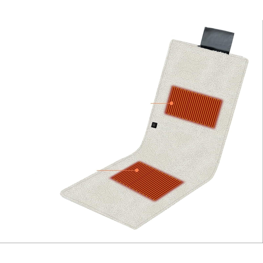 Beheizbare Sitzauflage mit USB-Anschluss | Elektrisches Heizkissen mit 2 separaten Heizzonen, 3 Wärmestufen und weichem Sherpa-Fleece