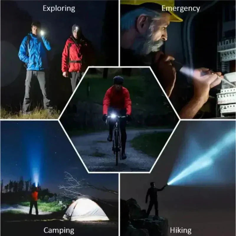 Taktische LED-Taschenlampe mit Zoom | IP65 Spritzwassergeschützt | Leistungsstarke LED-Leuchte für Outdoor, Camping &amp; Notfälle