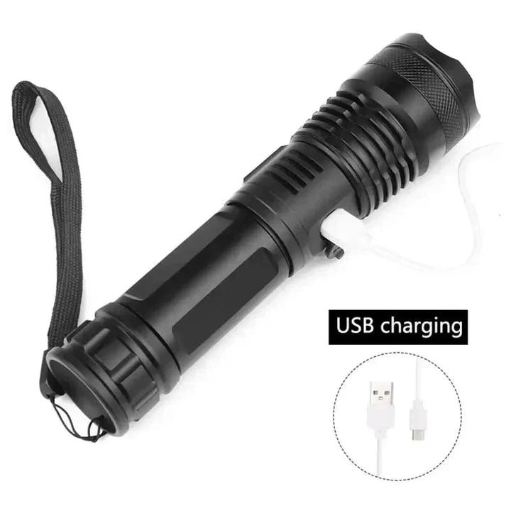Taktische LED-Taschenlampe mit Zoom | IP65 Spritzwassergeschützt | Leistungsstarke LED-Leuchte für Outdoor, Camping &amp; Notfälle