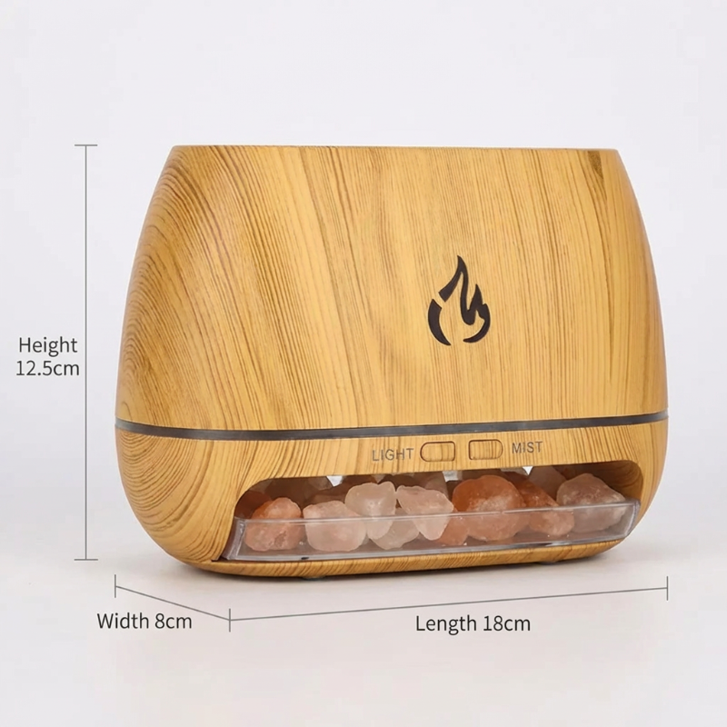 Aroma Diffuser | Luftbefeuchter mit Himalaya-Salz und LED-Flammeneffekt