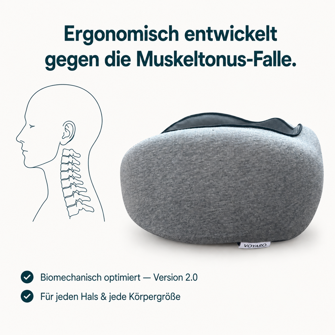 Ergonomisches Reisekissen mit Memory-Schaum | Nackenkissen mit stützender Passform und kompaktem Design für Flugzeug, Zug und Auto