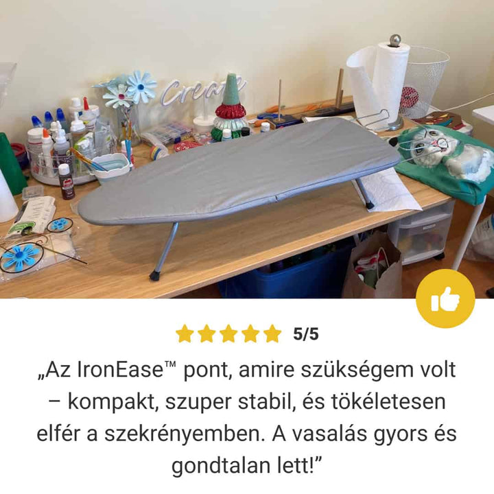 Faltbares Tischbügelbrett 81×30 cm | Kompakt &amp; Reisegeeignet | Mit Metall-Bügeleisenablage &amp; Antirutsch-Füßen