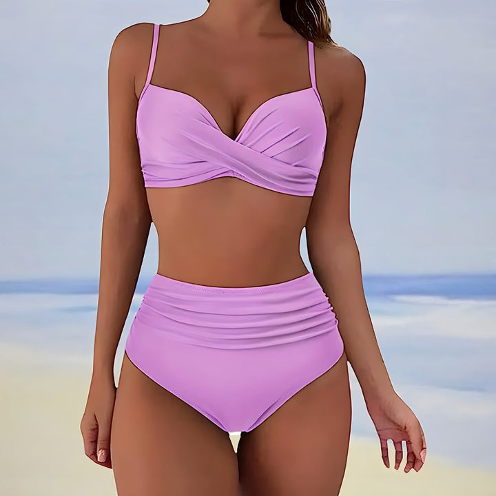 High-Waist Bikini-Set für Damen | Bauchkontrolle &amp; schmeichelnde Silhouette | Verstellbare Träger, bequem &amp; elastisch