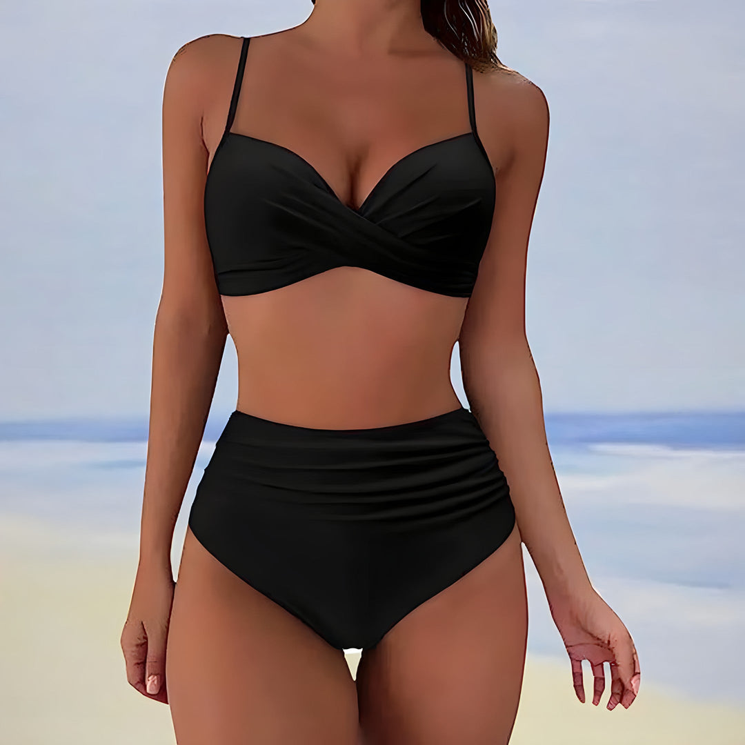 High-Waist Bikini-Set für Damen | Bauchkontrolle &amp; schmeichelnde Silhouette | Verstellbare Träger, bequem &amp; elastisch