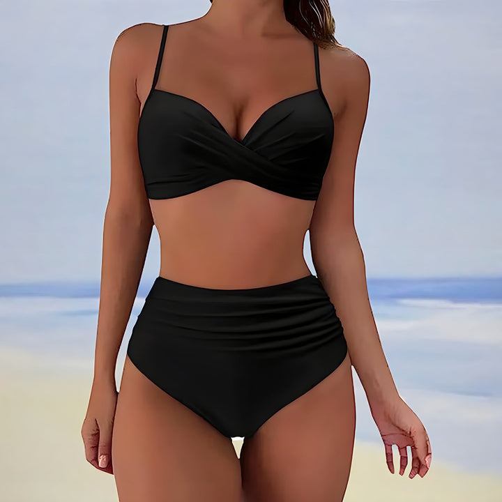 High-Waist Bikini-Set für Damen | Bauchkontrolle &amp; schmeichelnde Silhouette | Verstellbare Träger, bequem &amp; elastisch