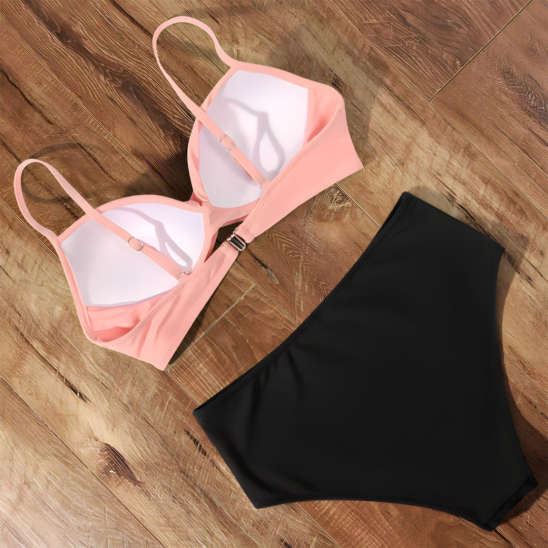 High-Waist Bikini-Set für Damen | Bauchkontrolle &amp; schmeichelnde Silhouette | Verstellbare Träger, bequem &amp; elastisch