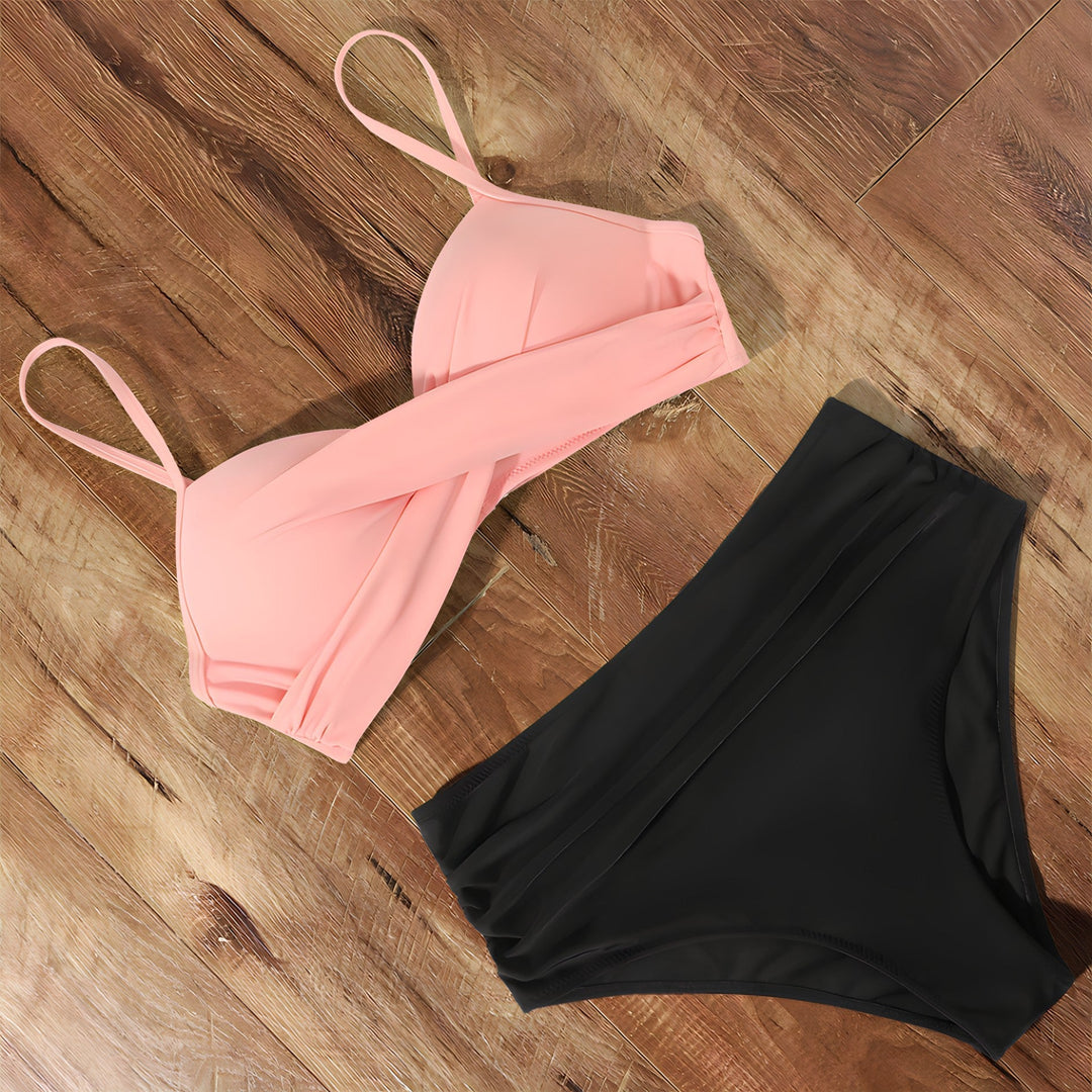 High-Waist Bikini-Set für Damen | Bauchkontrolle &amp; schmeichelnde Silhouette | Verstellbare Träger, bequem &amp; elastisch