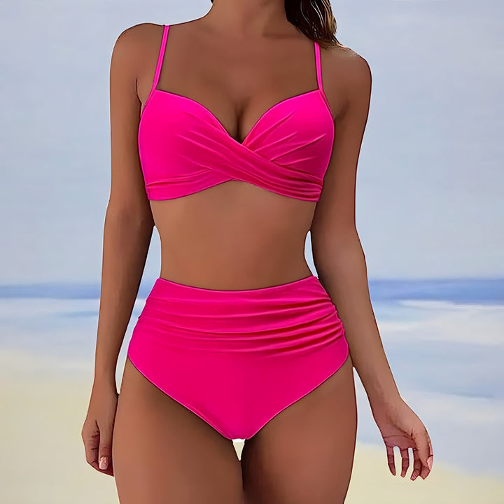 High-Waist Bikini-Set für Damen | Bauchkontrolle &amp; schmeichelnde Silhouette | Verstellbare Träger, bequem &amp; elastisch