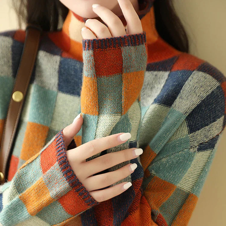Hilda | Bunter Damenpullover mit ausdrucksstarkem Design