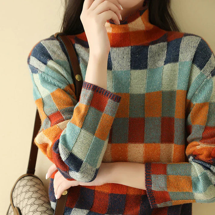Hilda | Bunter Damenpullover mit ausdrucksstarkem Design