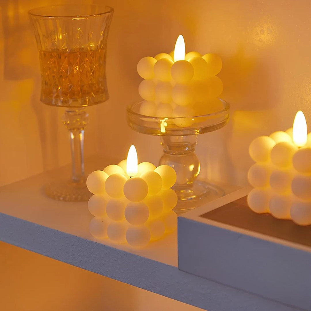 LED Kerzen flammenlos mit Flackereffekt | 5,5–20 cm batteriebetrieben | Verschiedene Designs für Wohnraum und Dekoration