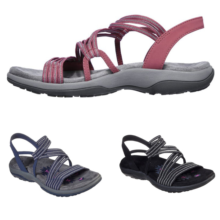 Stylische Damen-Sandale mit ergonomischem Fußbett | Trendiges Eco-Leder &amp; bequemer Halt | Ideal für Alltag &amp; Sommer-Outfits