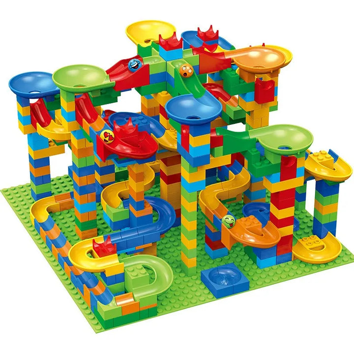 Set creativo per pista di biglie da 3 anni | Blocchi compatibili da combinare | Stimola logica, problem solving e motricità fine | Divertimento fai-da-te
