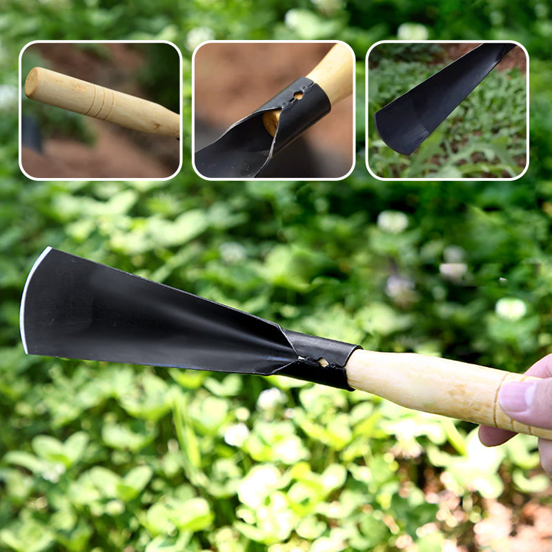 Gartenwerkzeug Set 4-teilig | Unkrautstecher, Pflanzkelle &amp; Handrechen | Rostfrei, ergonomischer Holzgriff | Für Beete &amp; Pflanzlöcher
