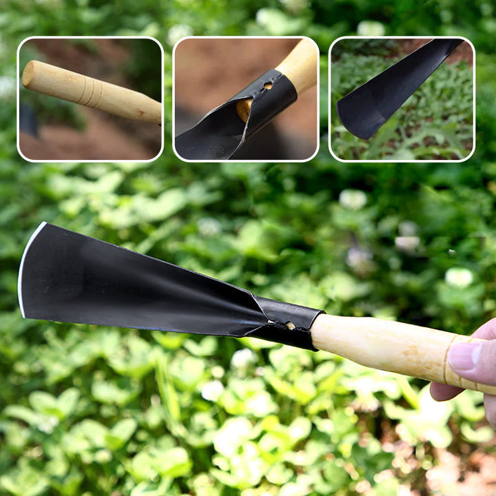 Gartenwerkzeug Set 4-teilig | Unkrautstecher, Pflanzkelle &amp; Handrechen | Rostfrei, ergonomischer Holzgriff | Für Beete &amp; Pflanzlöcher