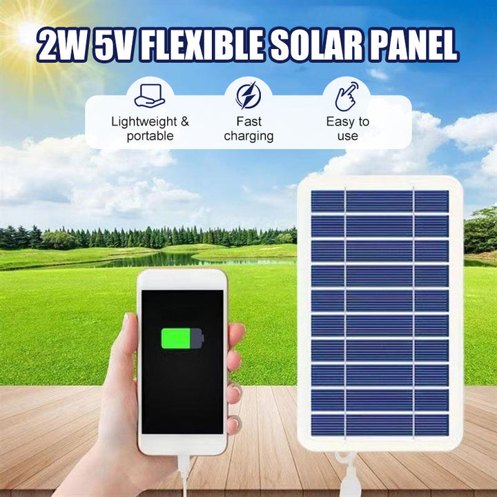 Kompaktes Solarpanel 2W 5V | Für Camping &amp; Notfall | Unterwegs Geräte nachladen | Leicht &amp; tragbar