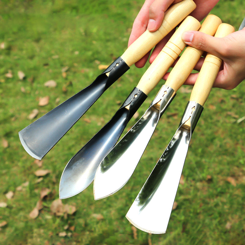 Gartenwerkzeug Set 4-teilig | Unkrautstecher, Pflanzkelle &amp; Handrechen | Rostfrei, ergonomischer Holzgriff | Für Beete &amp; Pflanzlöcher