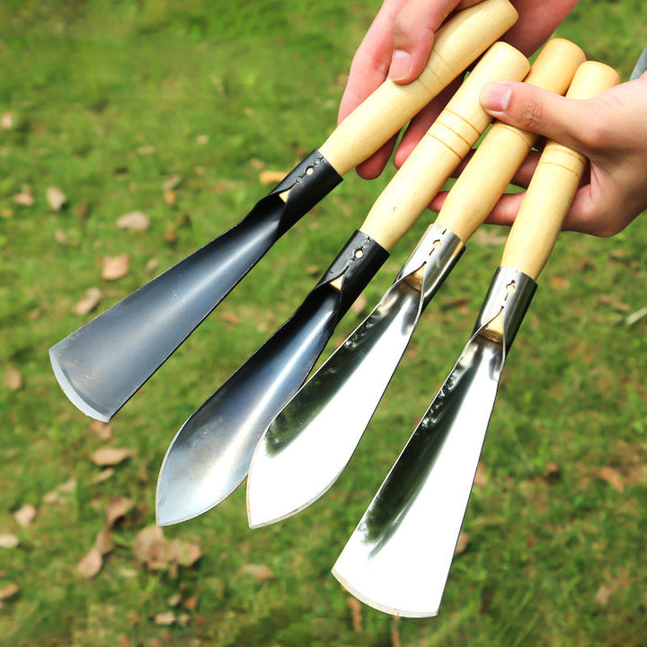 Gartenwerkzeug Set 4-teilig | Unkrautstecher, Pflanzkelle &amp; Handrechen | Rostfrei, ergonomischer Holzgriff | Für Beete &amp; Pflanzlöcher