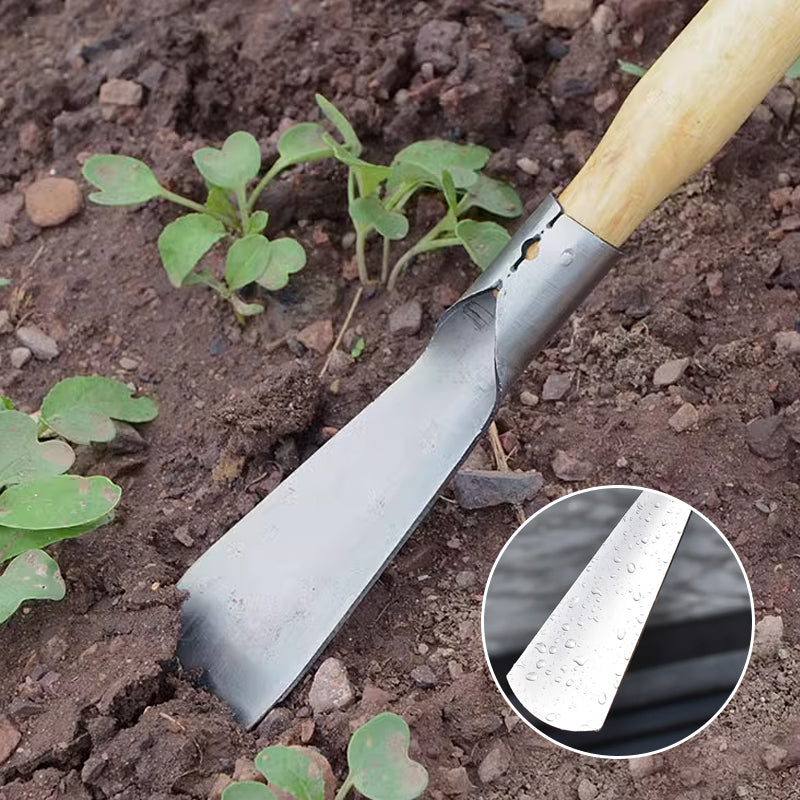 Gartenwerkzeug Set 4-teilig | Unkrautstecher, Pflanzkelle &amp; Handrechen | Rostfrei, ergonomischer Holzgriff | Für Beete &amp; Pflanzlöcher