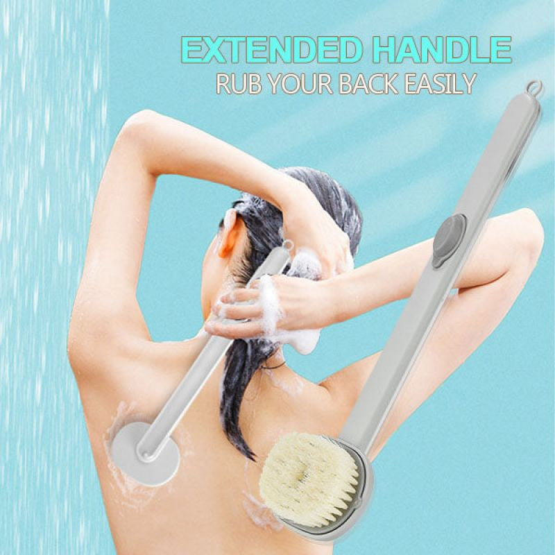 Long-Handled Bath Brush | Shower Massage Brush for Back Cleaning | Quick-Drying &amp; Skin-Friendly