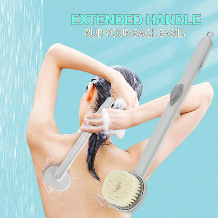 Long-Handled Bath Brush | Shower Massage Brush for Back Cleaning | Quick-Drying &amp; Skin-Friendly
