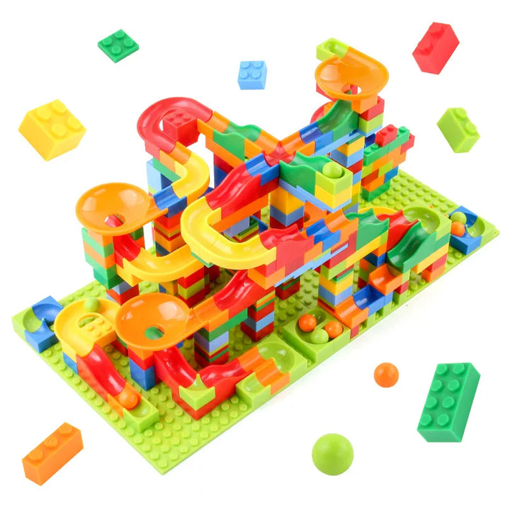 Set creativo per pista di biglie da 3 anni | Blocchi compatibili da combinare | Stimola logica, problem solving e motricità fine | Divertimento fai-da-te