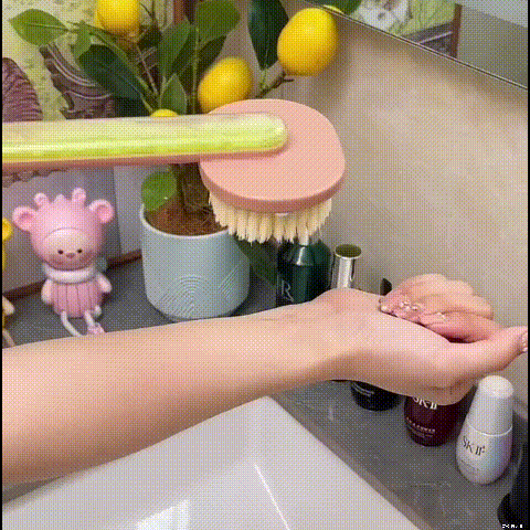 Long-Handled Bath Brush | Shower Massage Brush for Back Cleaning | Quick-Drying &amp; Skin-Friendly