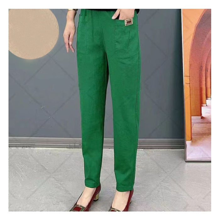 Damen Baumwollhose bequem &amp; elastisch | stilvolle Freizeithose mit flexibler Passform | atmungsaktive Alltags- &amp; Arbeitshose