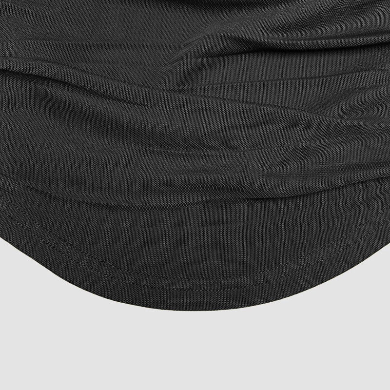 Asymmetrisches Ein-Schulter-Mesh-Top für Damen | Korsett-Saum für eine definierte Taille | Stretch &amp; atmungsaktiv | Für Dates &amp; Abendlooks