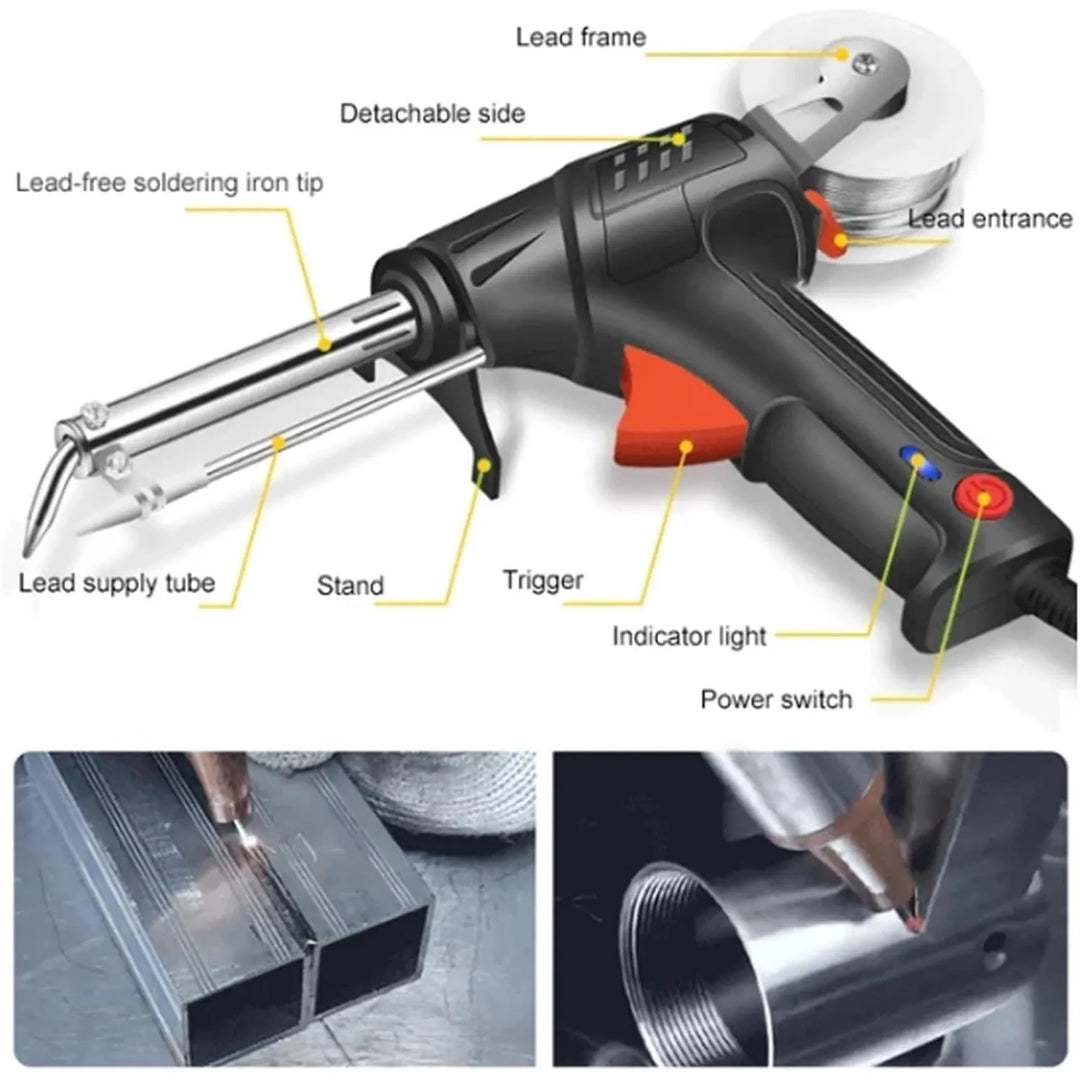 Strumento di saldatura 3-in-1 per riparazioni metalliche | Saldatura, taglio e rimozione | Uso ergonomico con una mano | Finestra di controllo