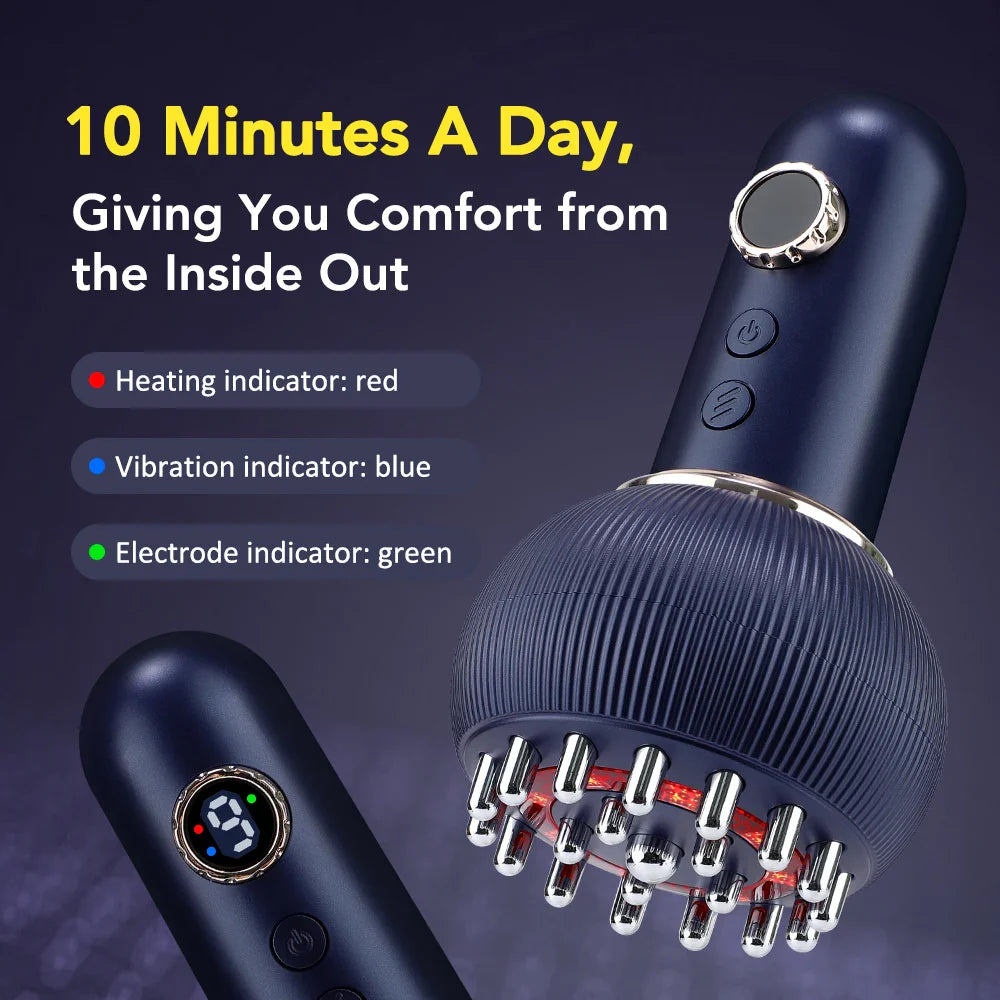 Massagegerät mit Wärme, Vibration &amp; Rotlicht | Akku 1200 mAh, 50 Min Laufzeit | Für Regeneration, Entspannung &amp; Home-Routine
